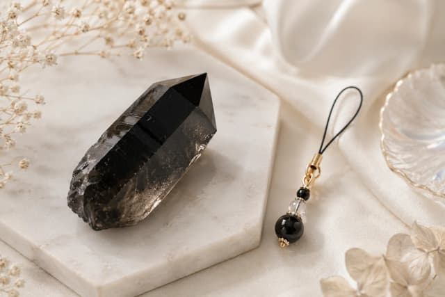 モリオン・黒水晶(漆黒の水晶クラスター)